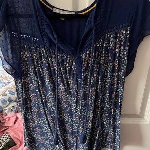 Daniel Rainn Blue Floral Blouse